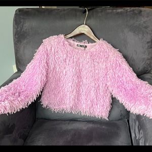 Feather cropped shirt